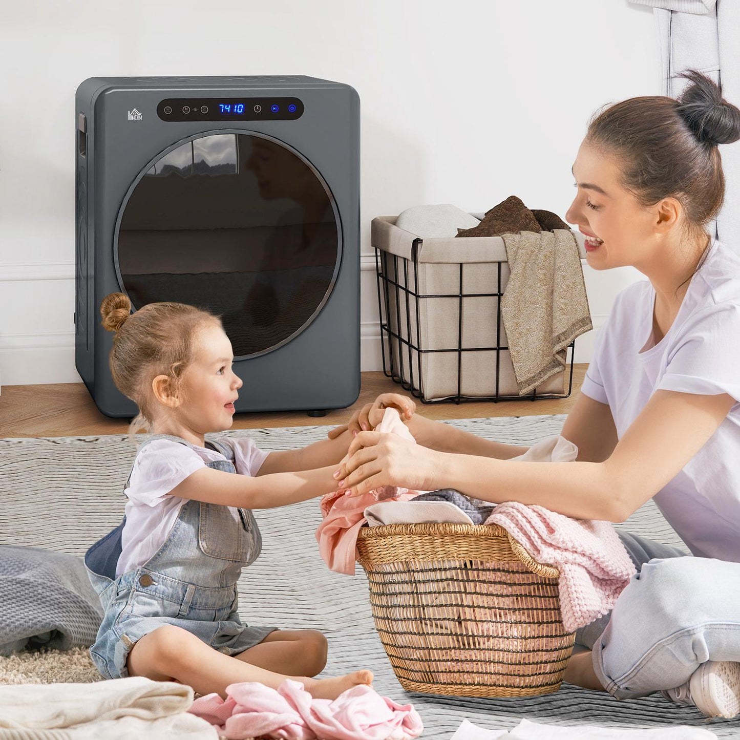 Compact Clothes Dryer, 4kg Capacity, 6 Programs, Touch Control