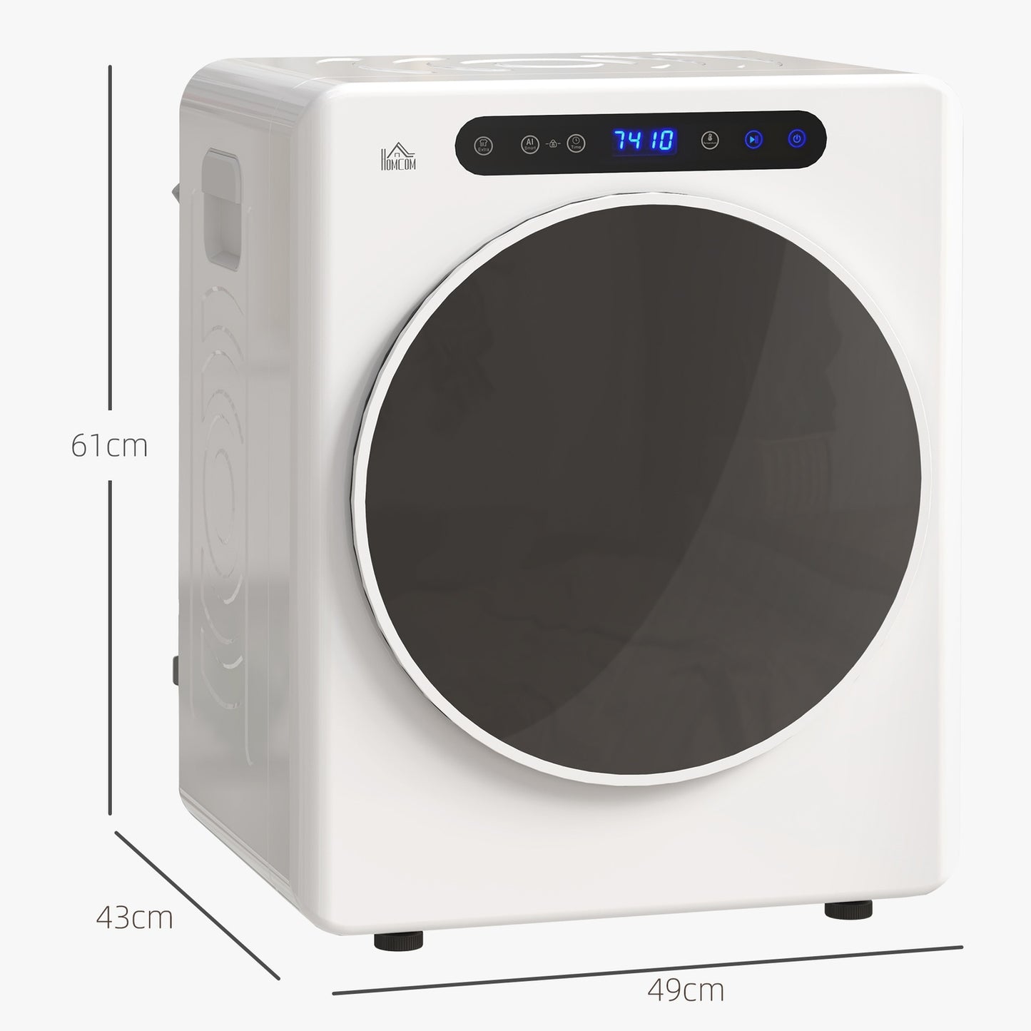 Compact Clothes Dryer, 4 kg Capacity, Touch Control, White