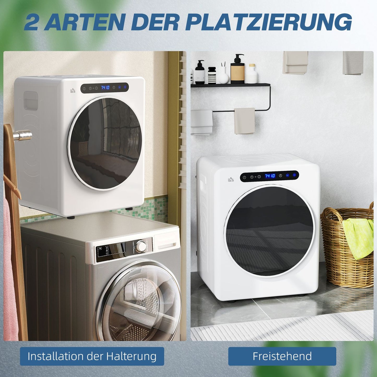 Compact Clothes Dryer, 4 kg Capacity, Touch Control, White