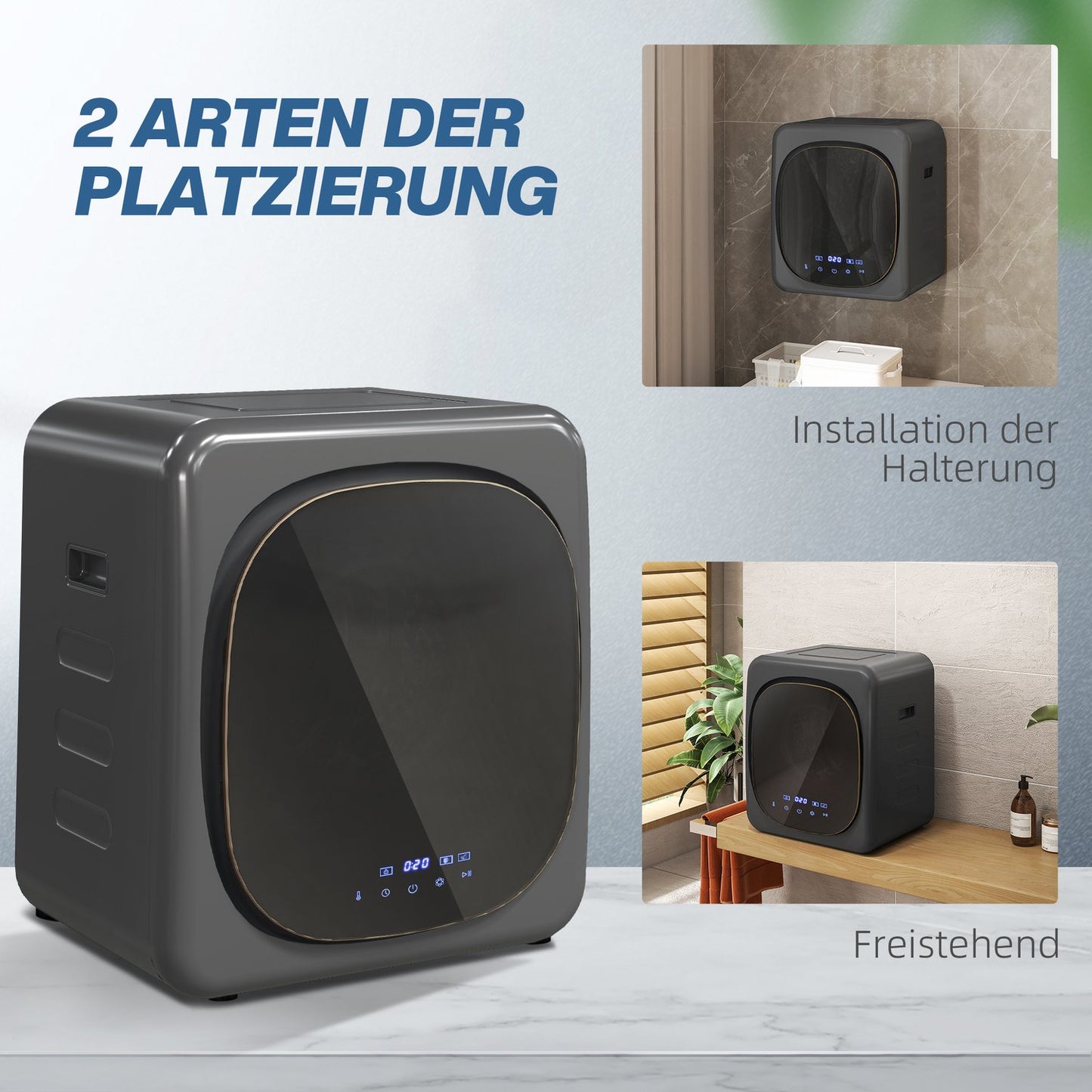 Compact Clothes Dryer with UV Sterilization, 4kg Capacity