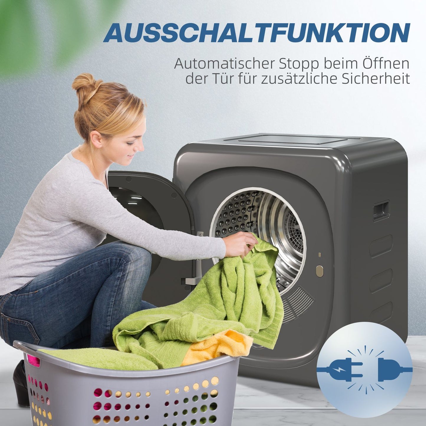Compact Clothes Dryer with UV Sterilization, 4kg Capacity