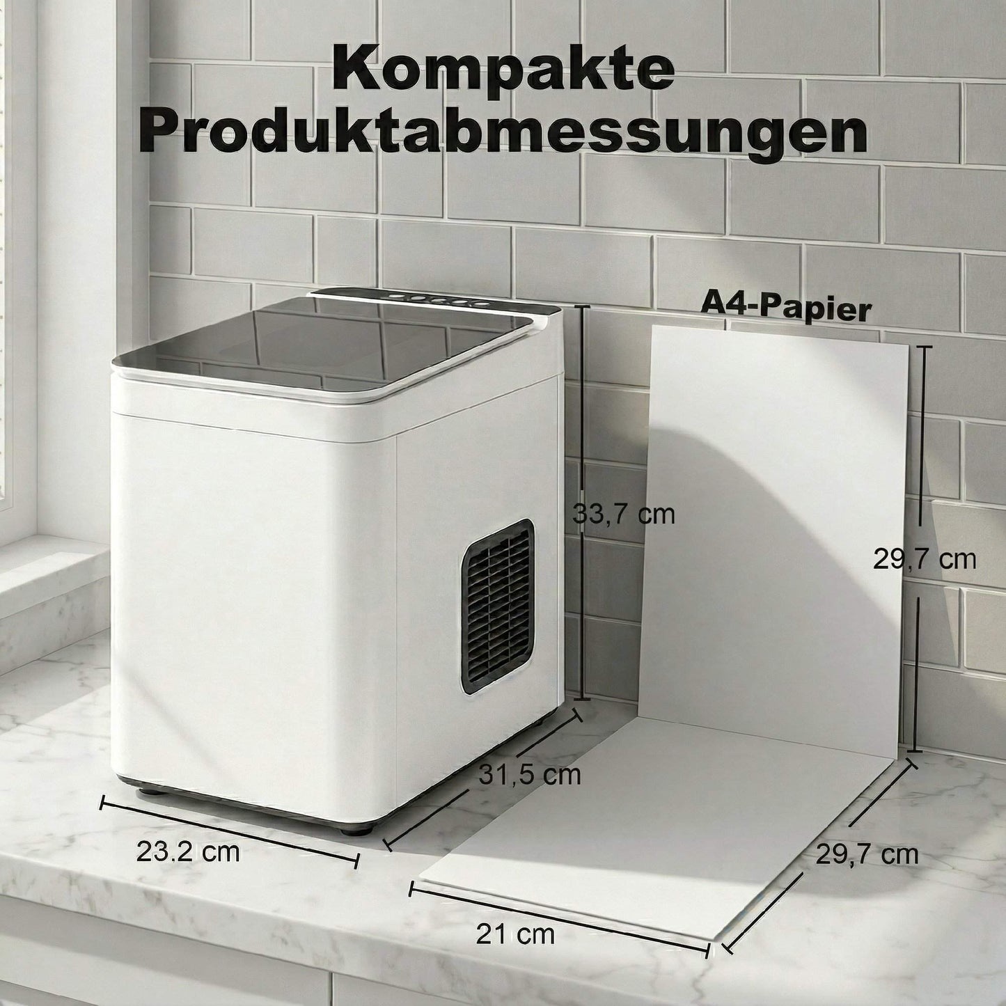 Compact Ice Maker, Self-Cleaning, 1.5L Tank, White