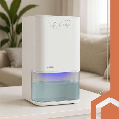 Compact White Dehumidifier, 1400ml, Quiet, Energy-Efficient