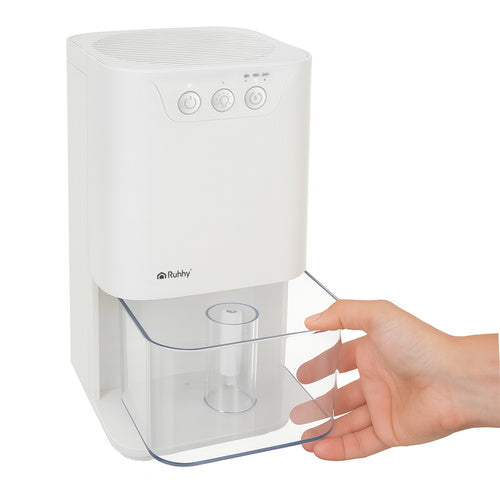 Compact White Dehumidifier, 1400ml, Quiet, Energy-Efficient