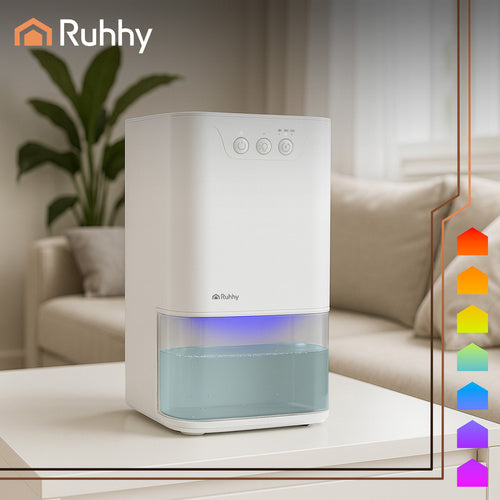 Compact White Dehumidifier, 1400ml, Quiet, Energy-Efficient