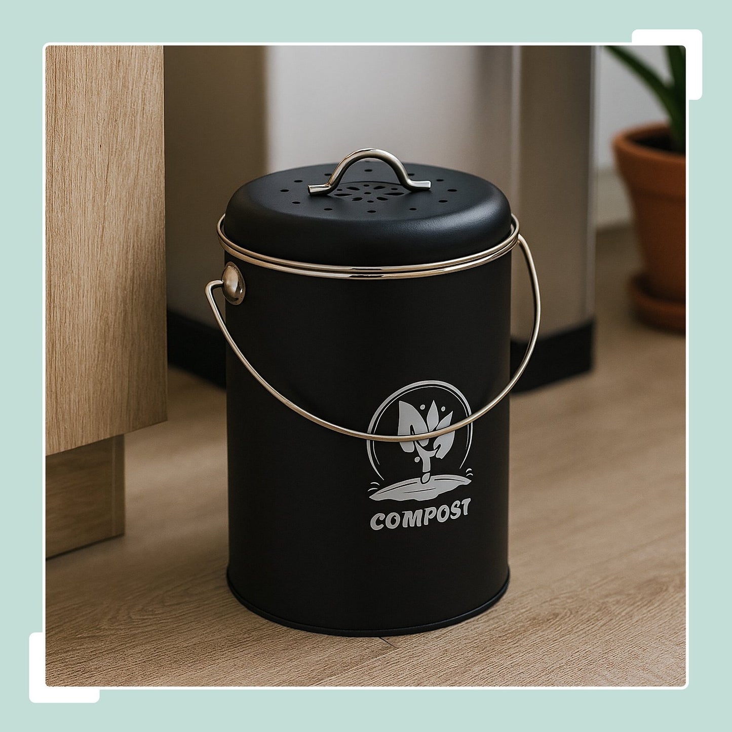 Compost Bin with Odour Filter, 5.5 Litre Capacity