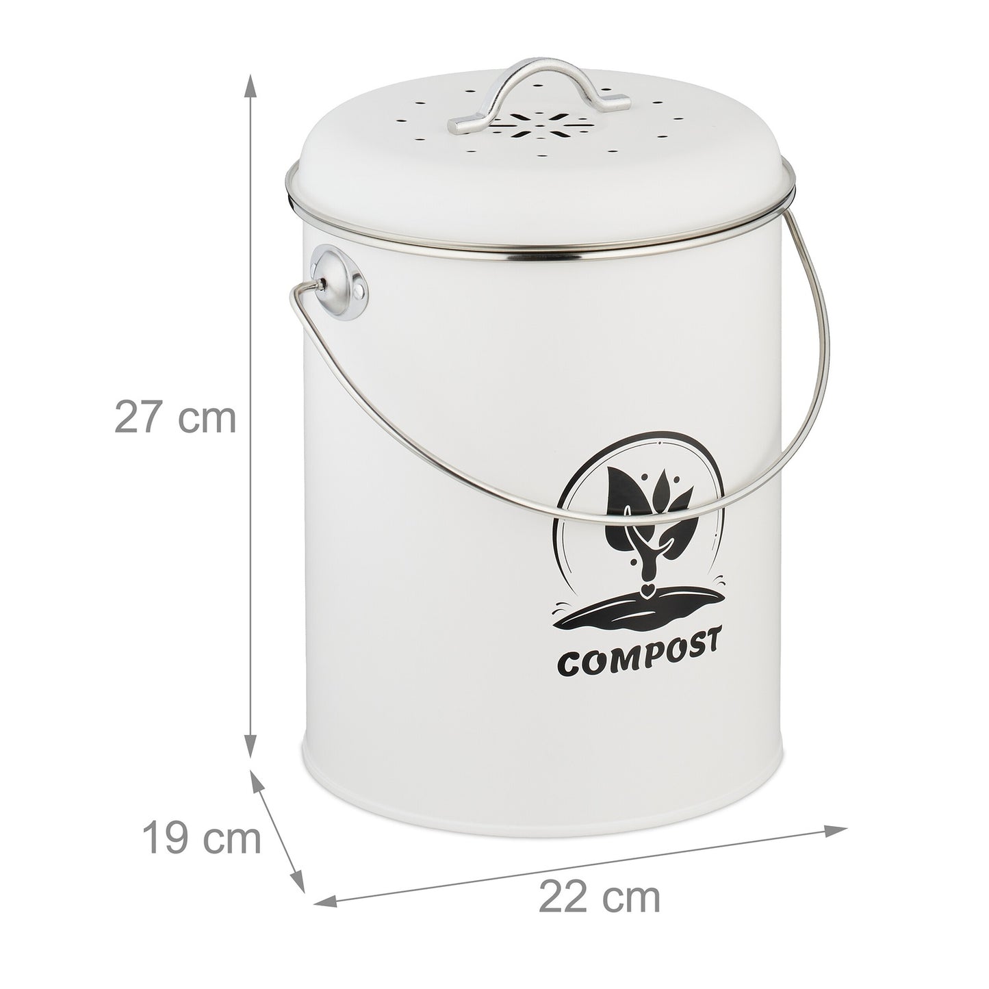 Compost Bin with Odour Filter, 5.5 Litre Capacity