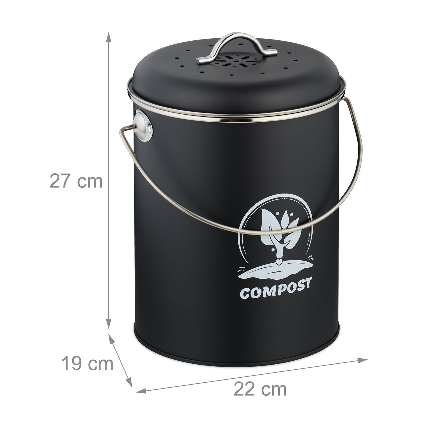 Compost Bin with Odour Filter, 5.5 Litre Capacity