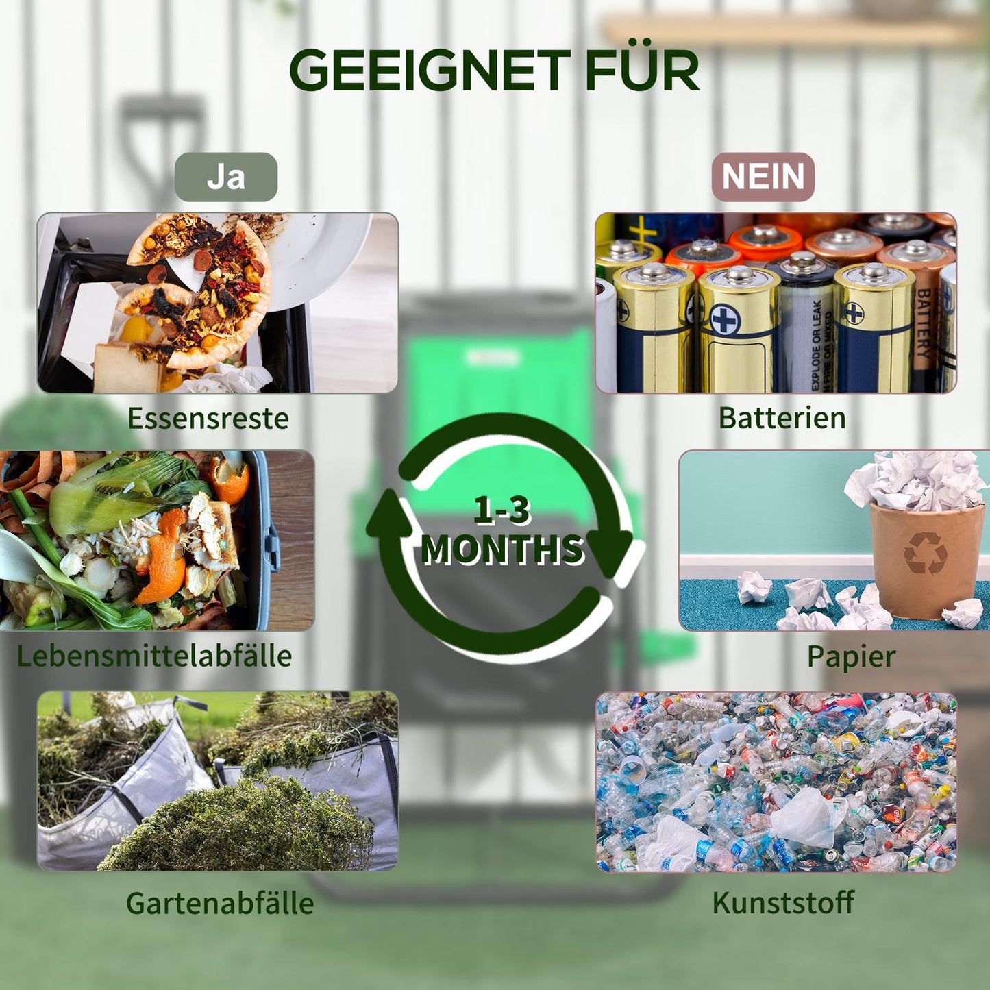Rotating 65L plastic composter - weatherproof with ventilation