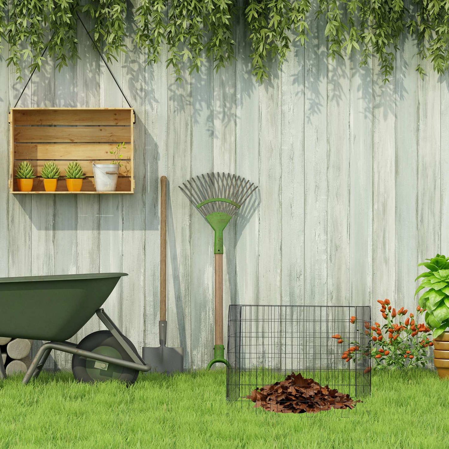 Composts made of metal 3 pcs black