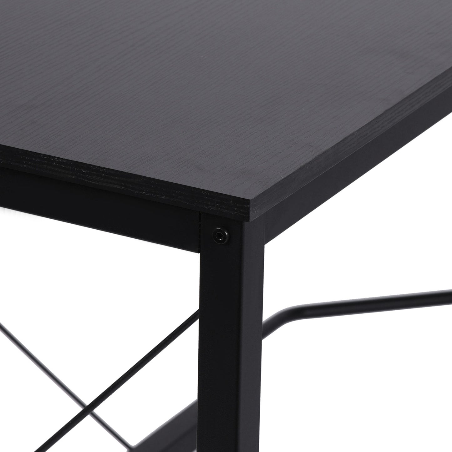 L-shaped corner desk, black MDF, 150x150x76 cm
