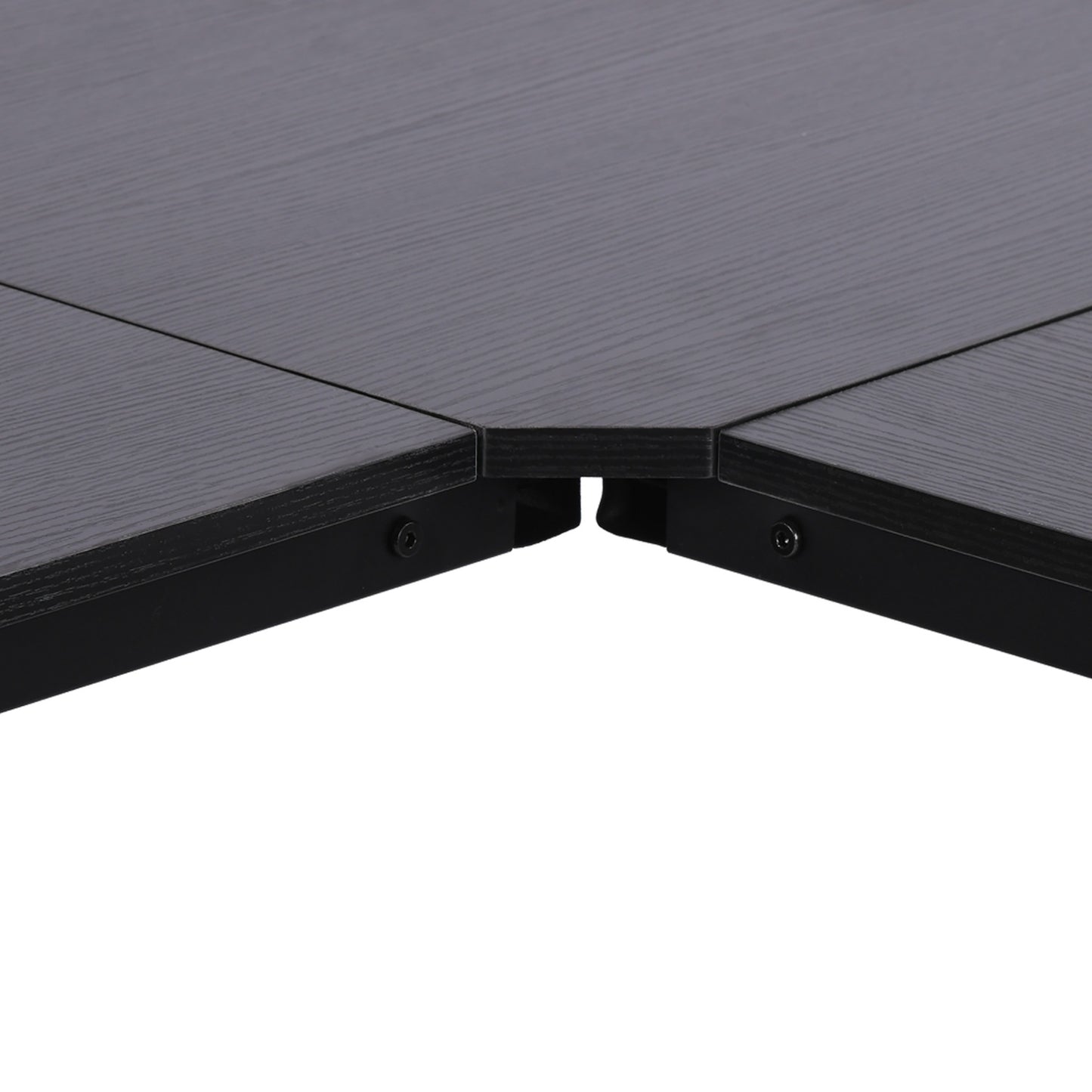 L-shaped corner desk, black MDF, 150x150x76 cm