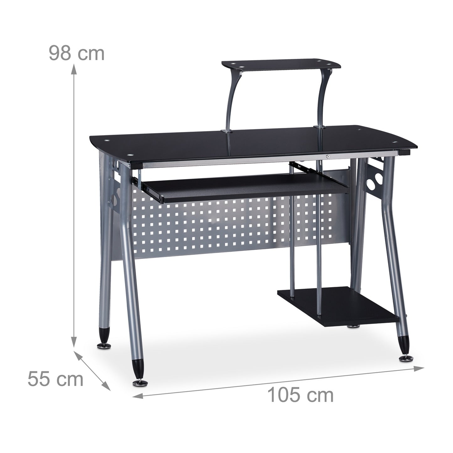 Computer Desk With Glass-top