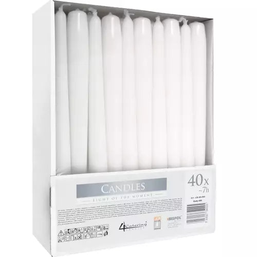 Cone candle white - set of 40 pcs