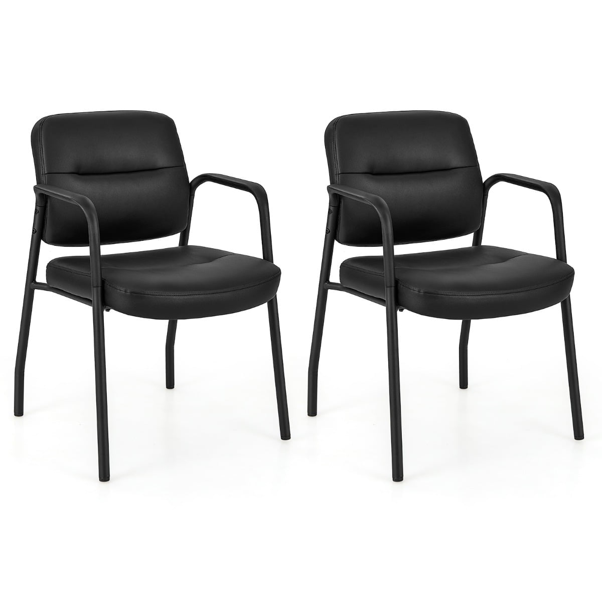 Conference Chairs Set of 2 – Padded, Armrests, Metal Frame