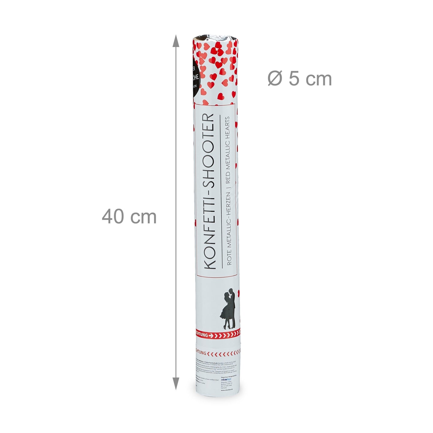 Confetti cannon 40 cm hearts