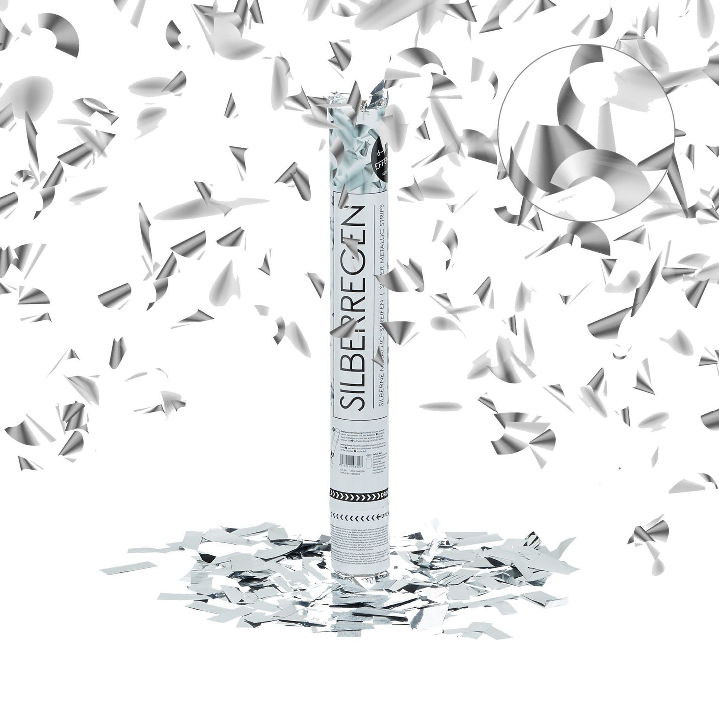 Confetti cannon 40 cm silver