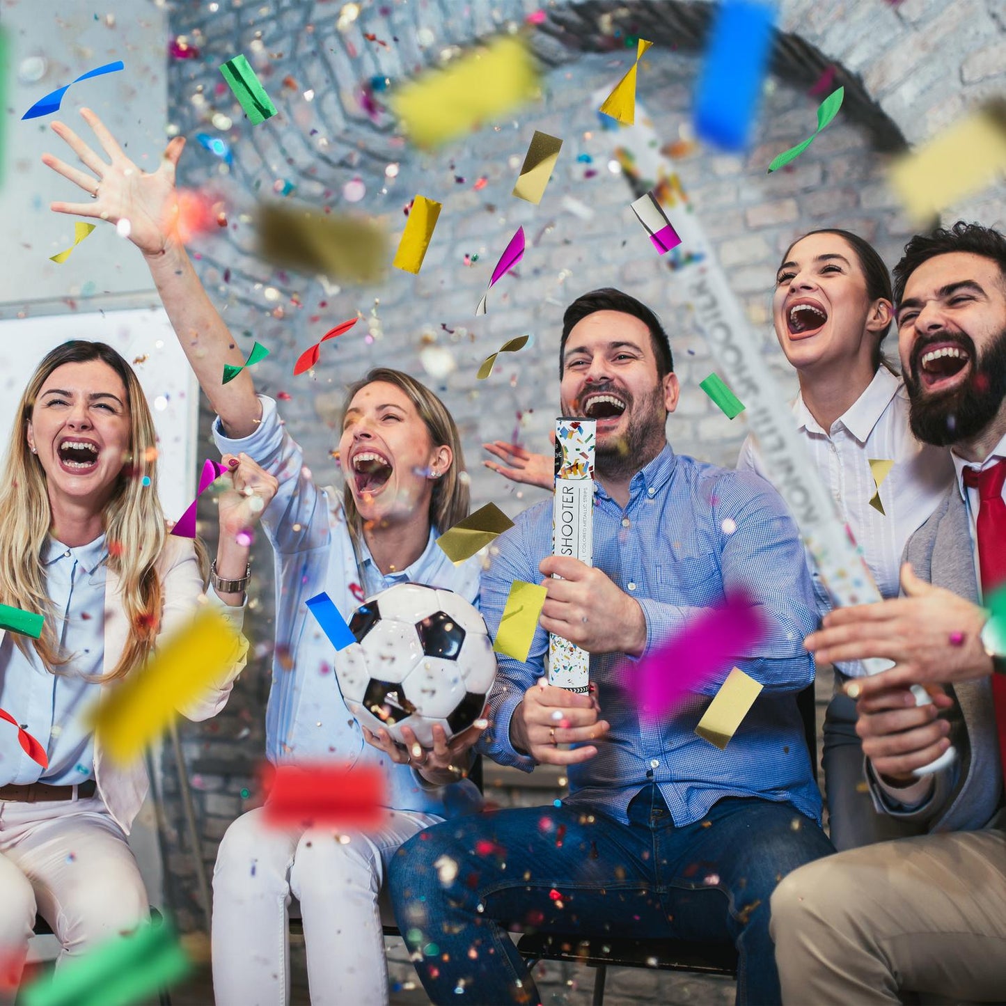 Confetti cannon 80 cm colorful