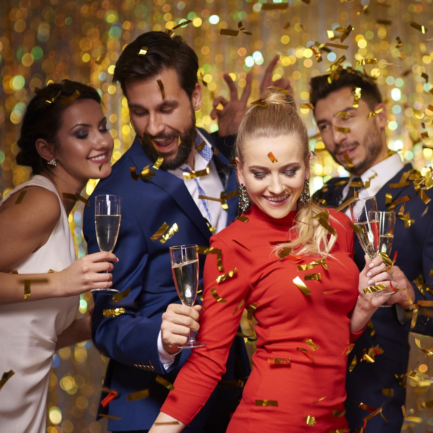 Confetti cannon 80 cm gold