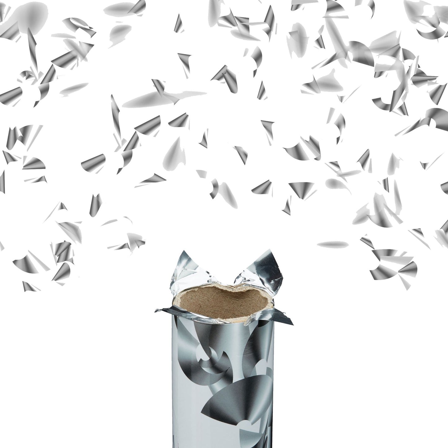 Confetti cannon 80 cm silver