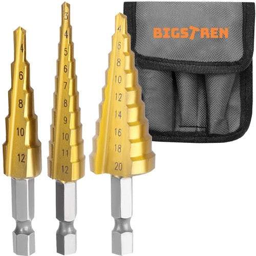 Conical drill bit set - 3 pcs.