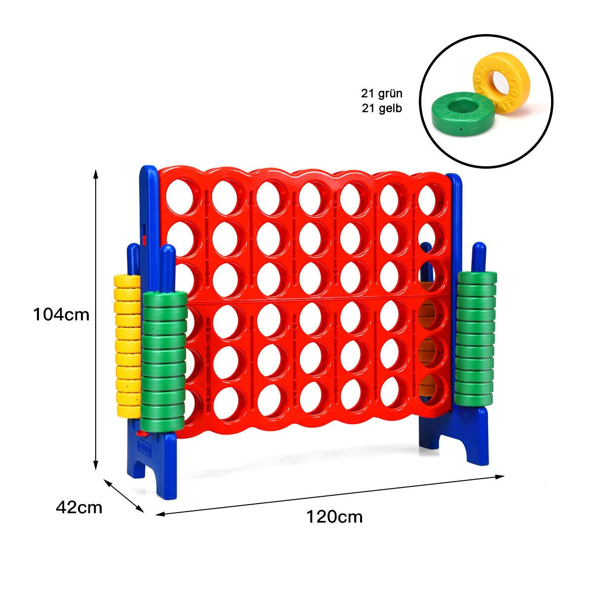Connect Four Game 4 Wins Board Sets Four in a Row Game with 42 Jumbo Rings