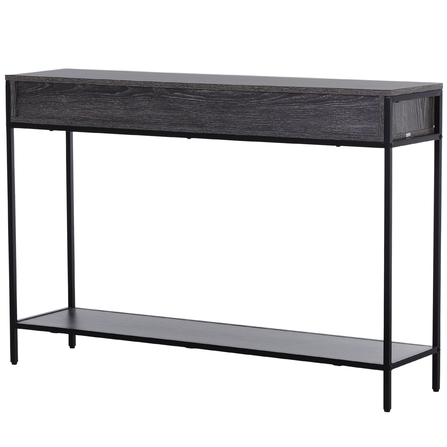 Steel console table with drawers and shelf, 120 x 30 x 81.5 cm