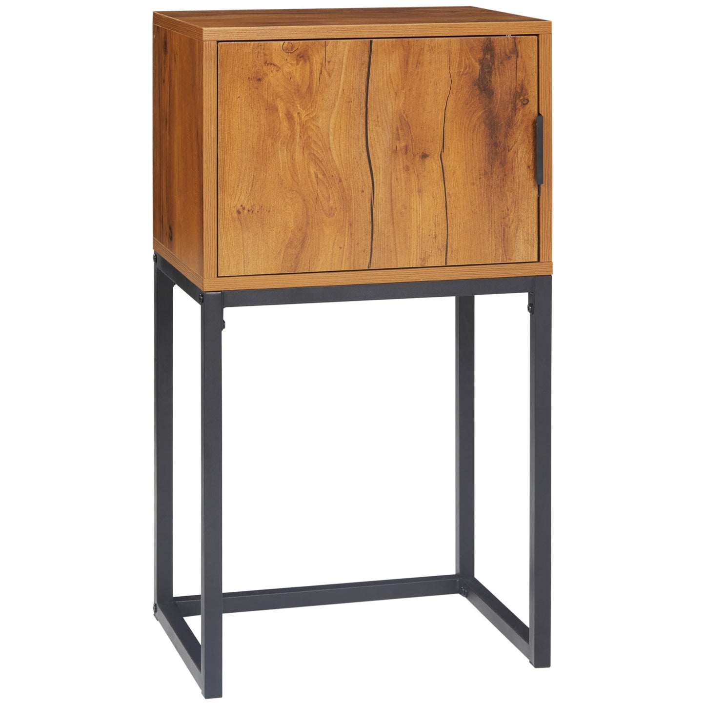 Industrial console table with cabinet, steel frame, 40x30x76 Cm