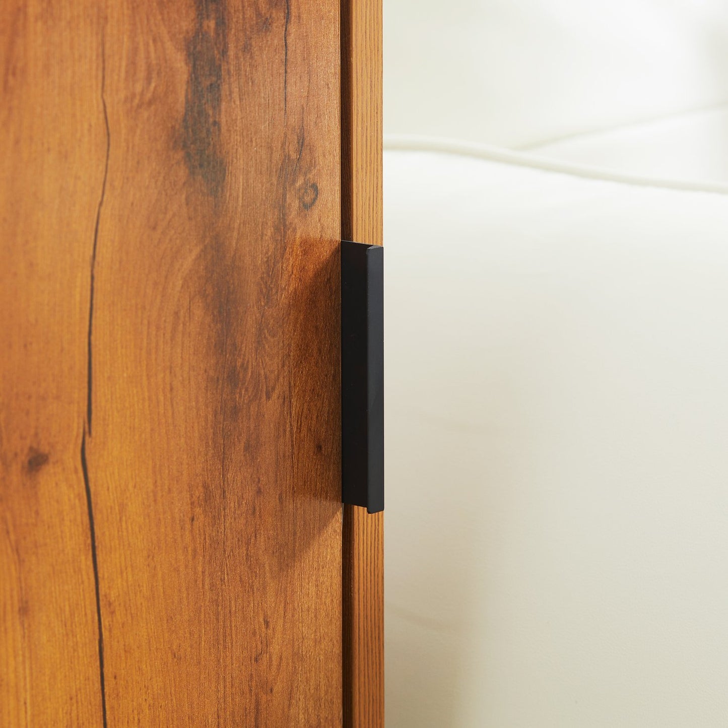 Industrial console table with cabinet, steel frame, 40x30x76 Cm