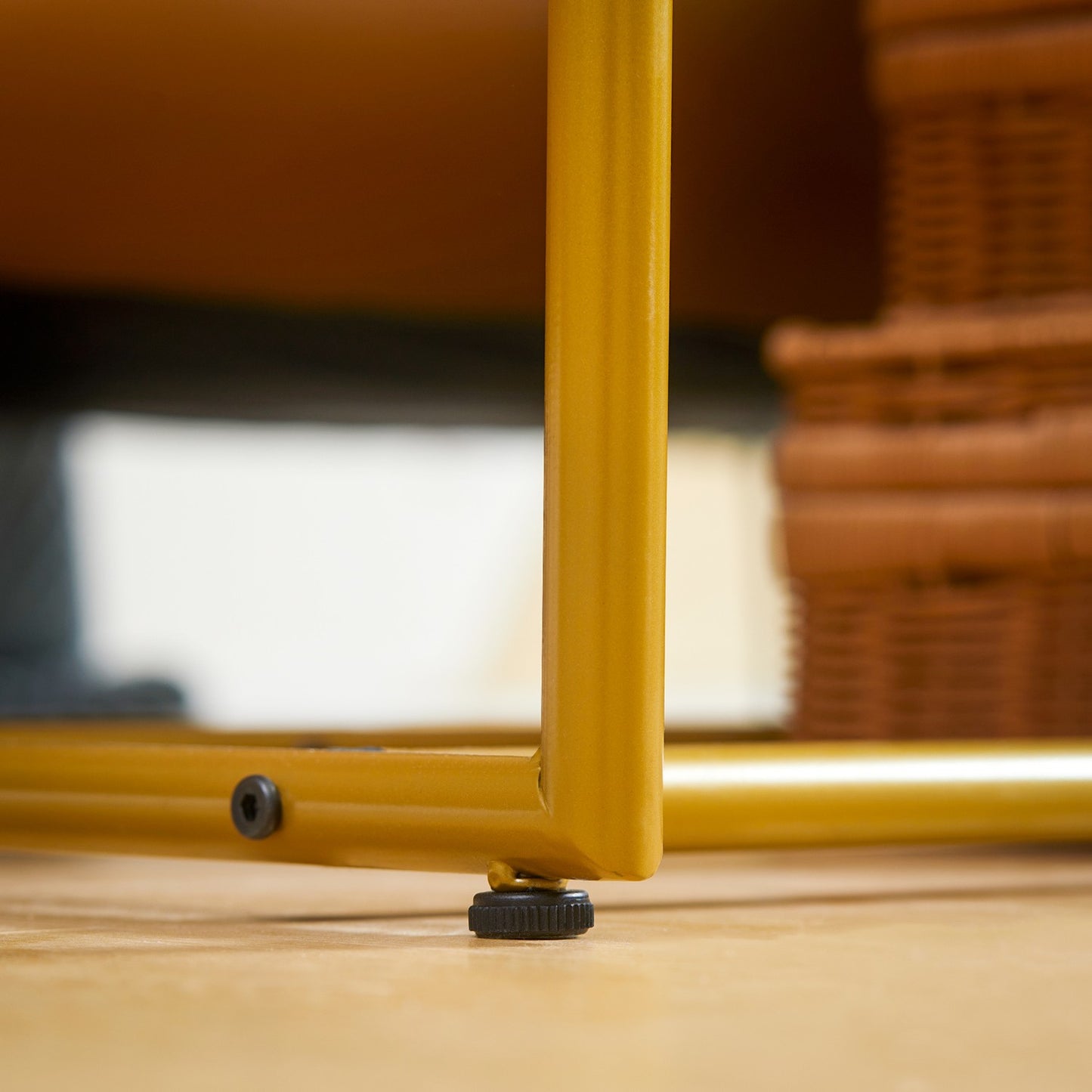 Modern console table - steel, white & gold, 120x40x75 cm