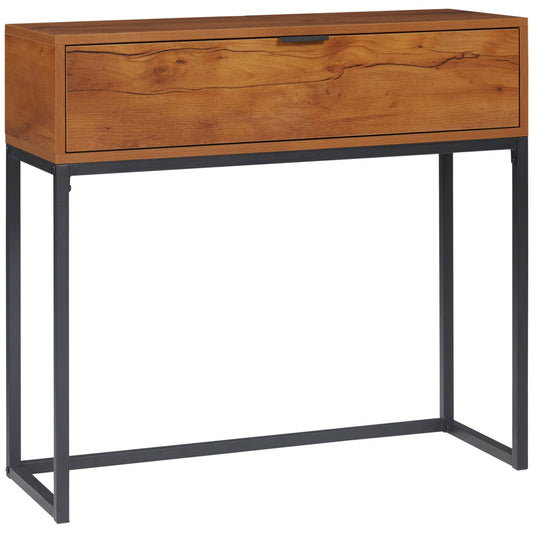 Industrial console table with drawer - Steel & Nature, 80x30x76 cm