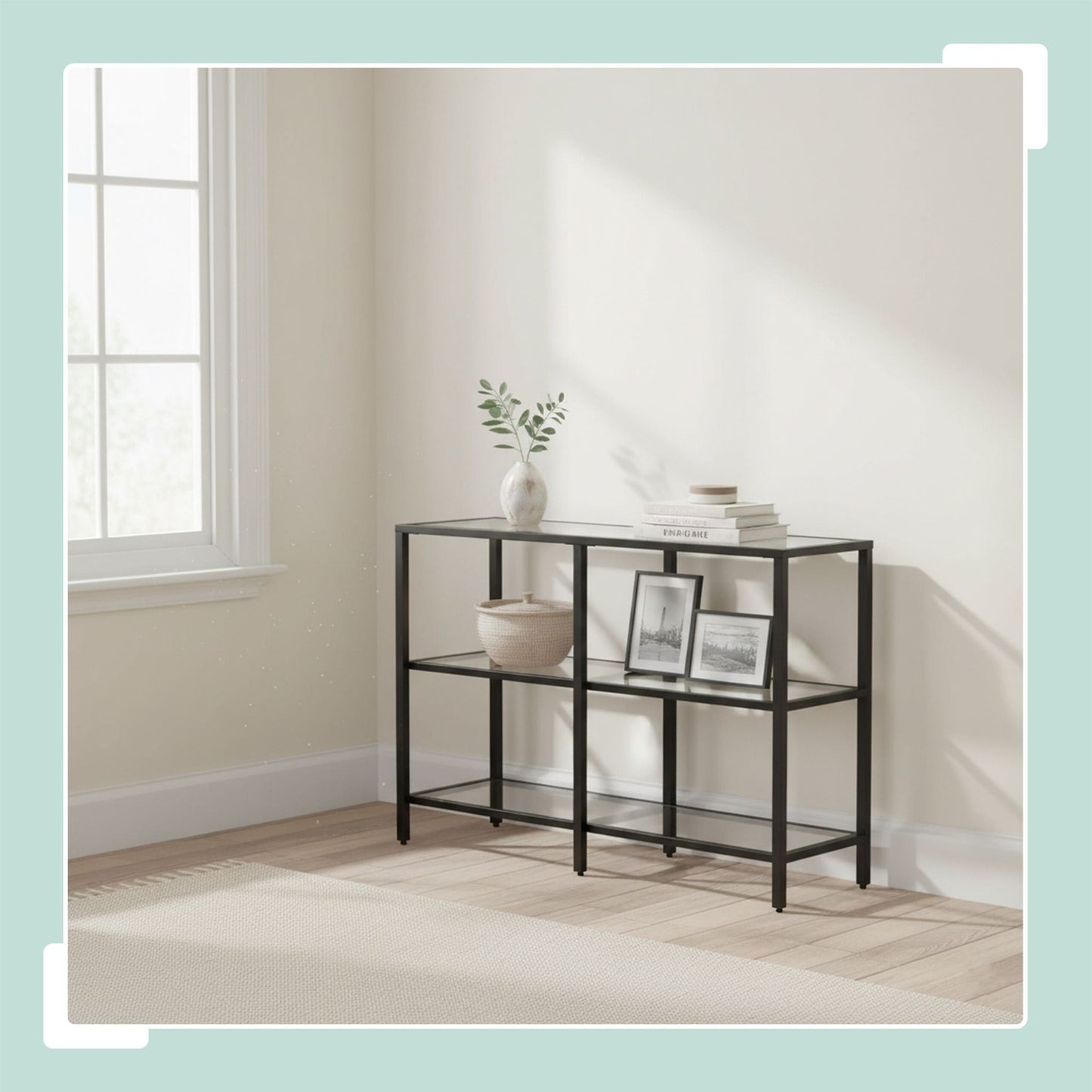 Console Table with 3 Glass Shelves – Modern Design
