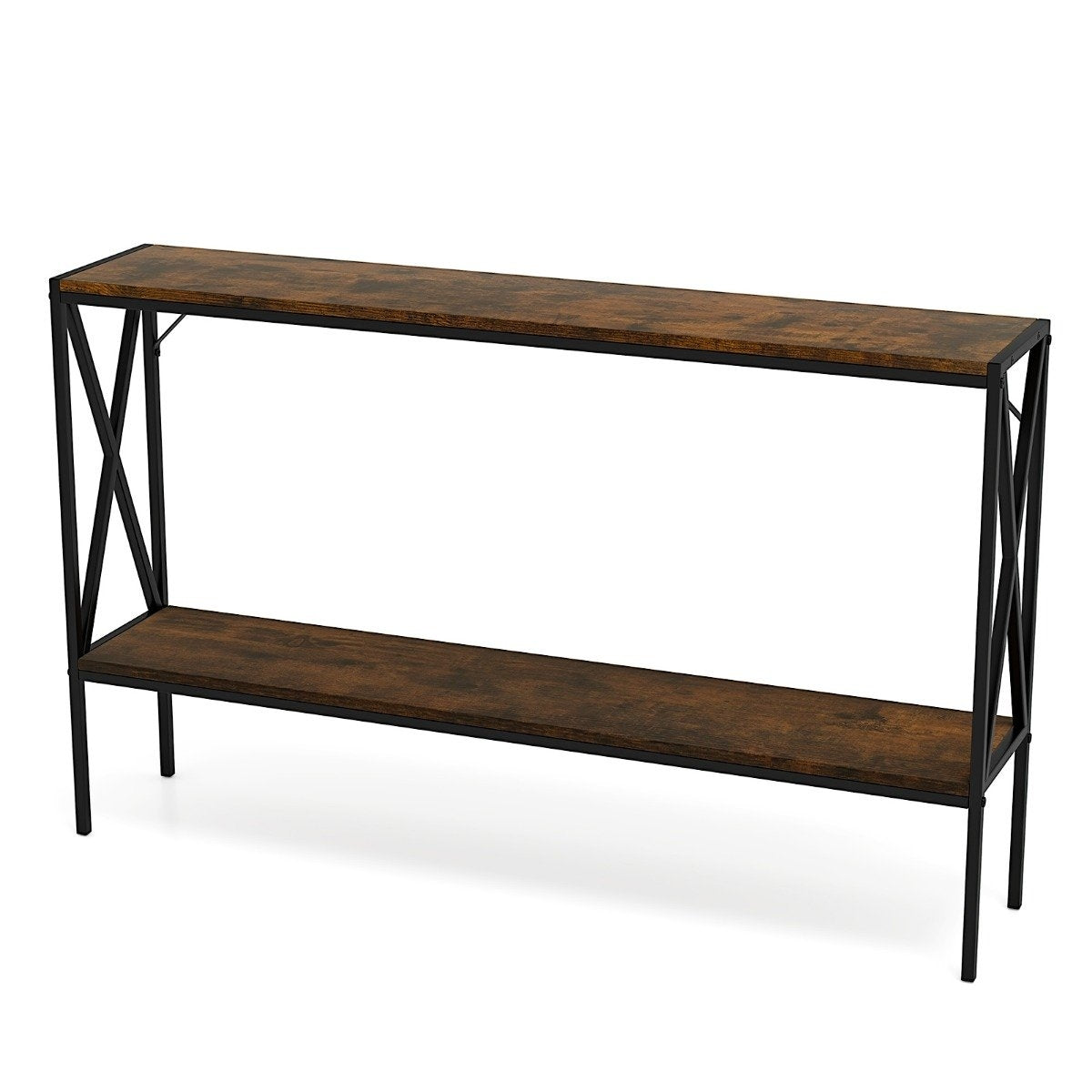 Console Table with Metal Frame, 120 cm, 2-Tier Storage