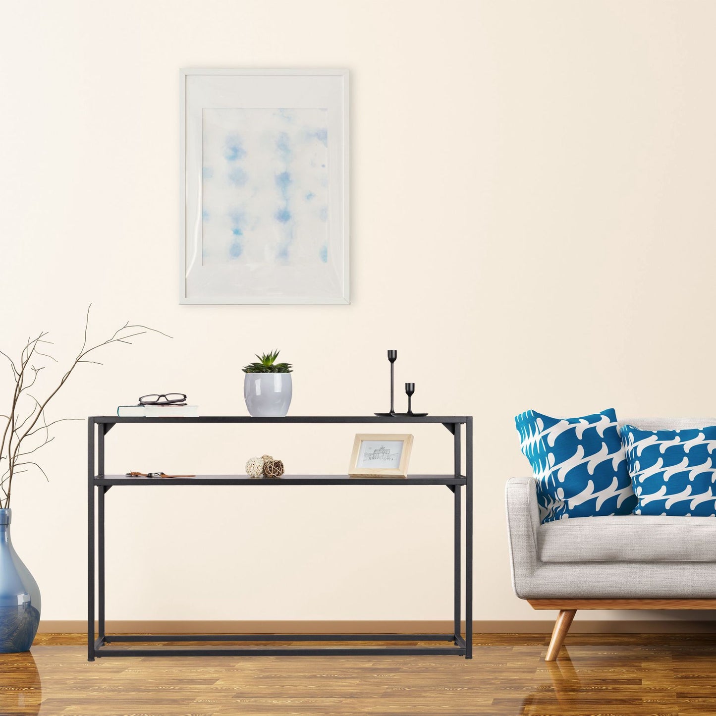 Console table glass metal