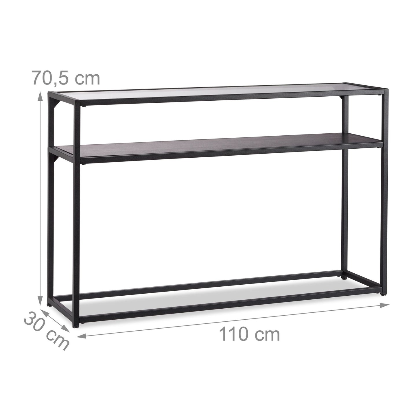 Console table glass metal
