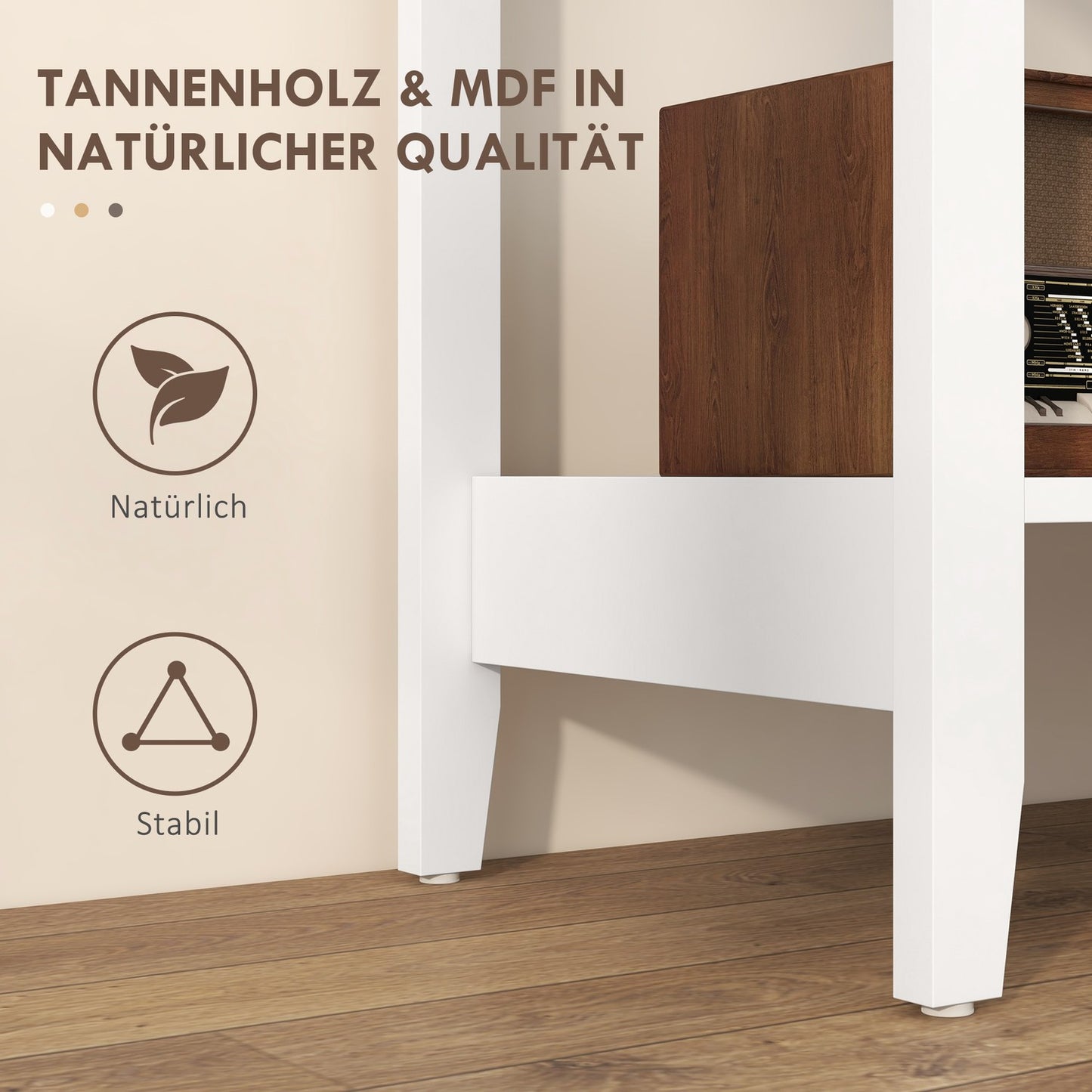 Console table in solid wood with drawers - 80 x 40 x 75 cm