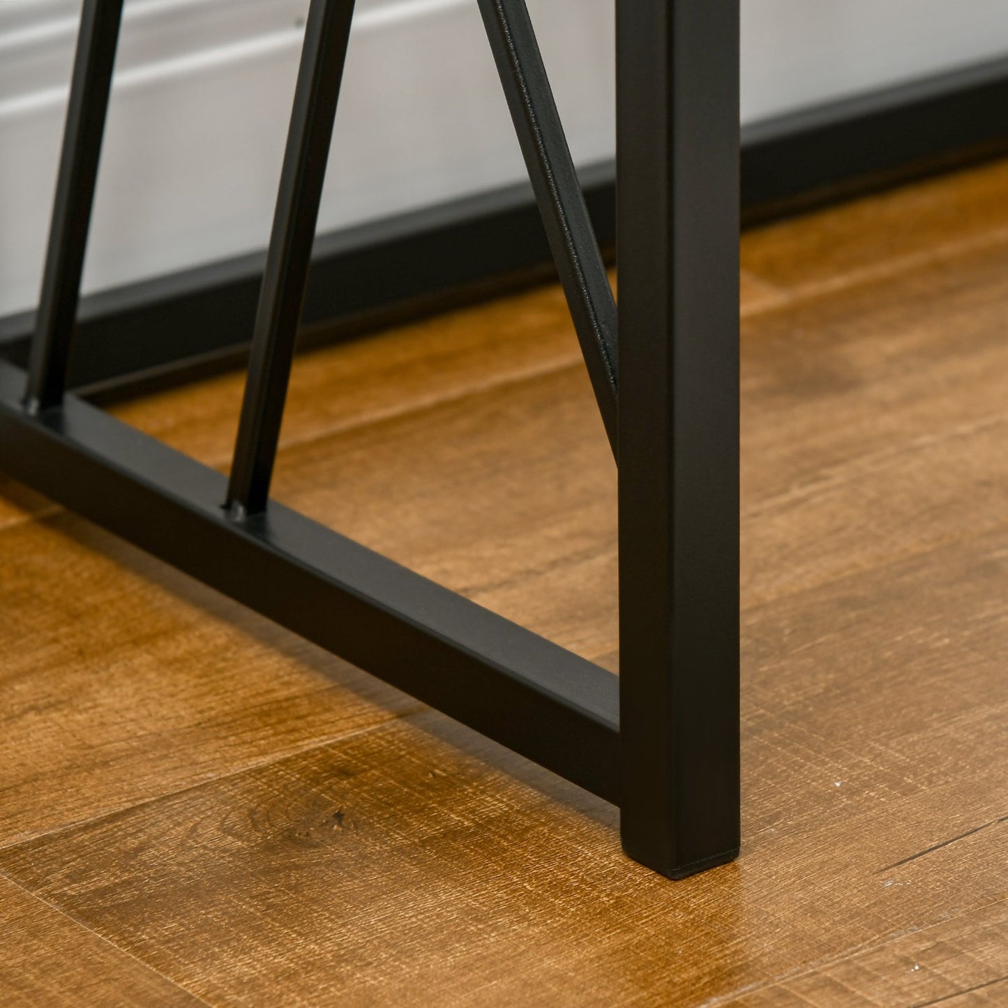 Industrial console table, steel legs, 120x35x75 cm, brown