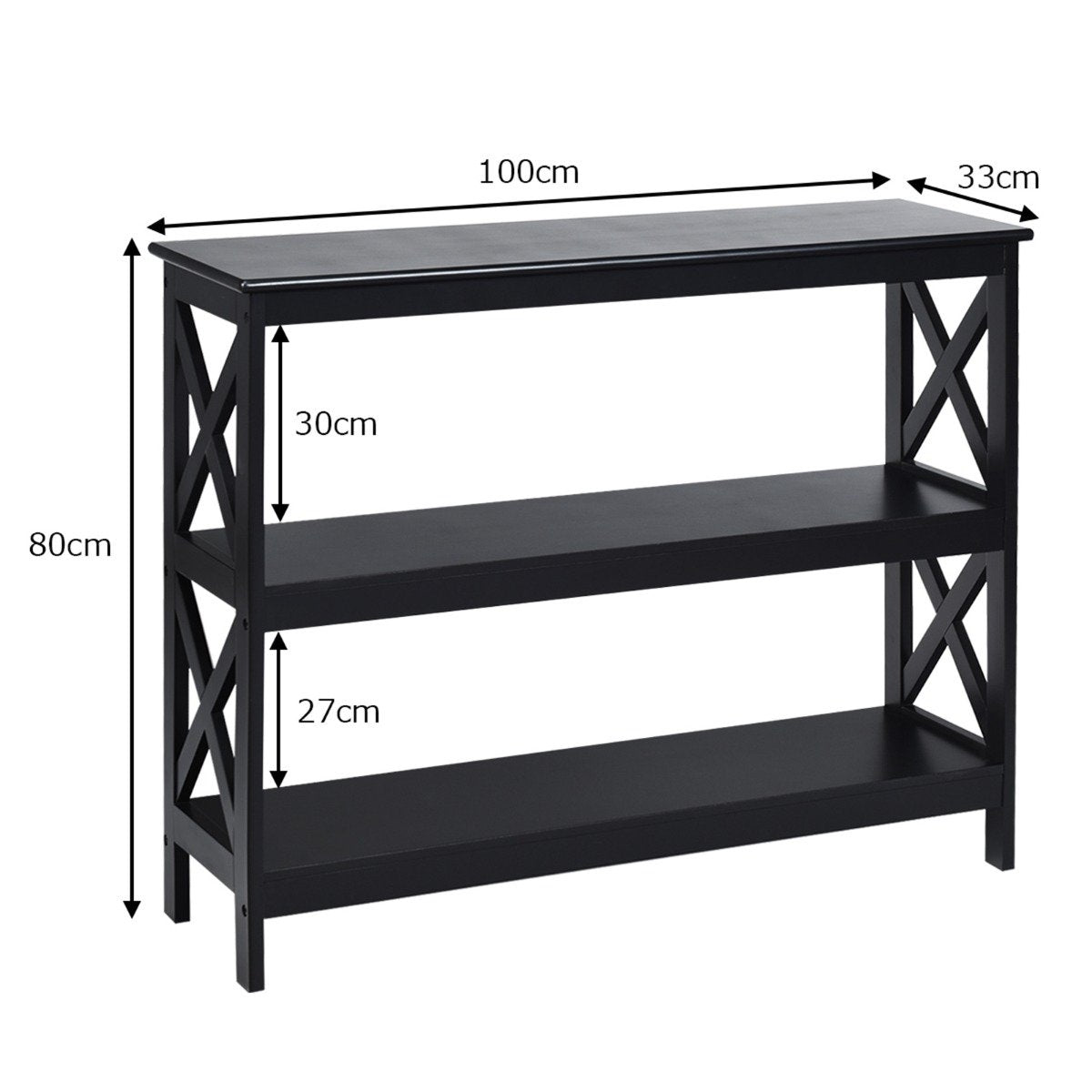 Console table side table industrial design with shelf hallway table 100 x 33 x 80 cm black