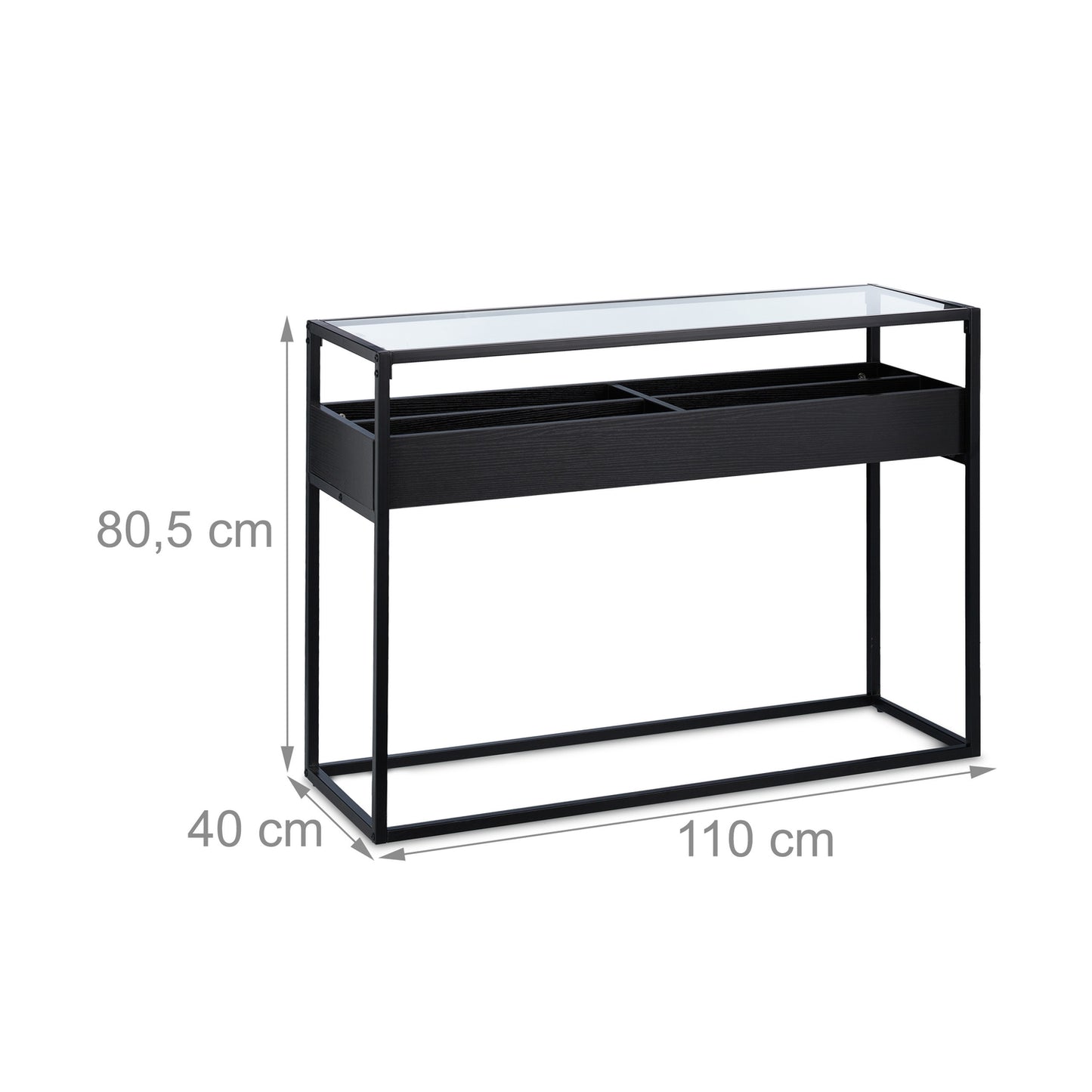 Console table with storage compartment