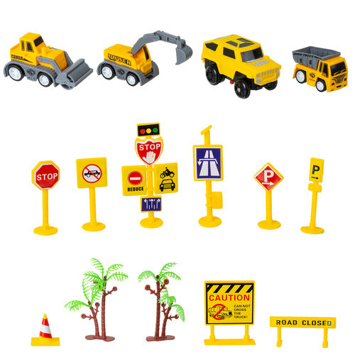 Construction Car Track Set with 255 Pieces for Kids