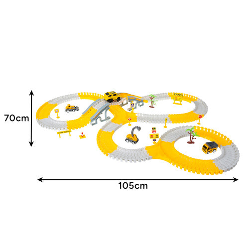 Construction Car Track Set with 255 Pieces for Kids