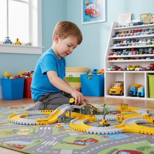 Construction Car Track Set with 255 Pieces for Kids