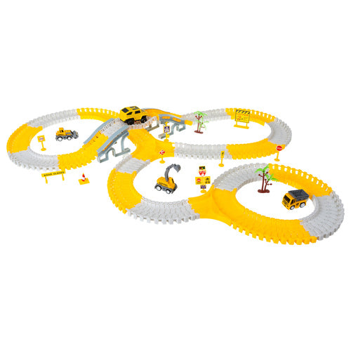 Construction Car Track Set with 255 Pieces for Kids