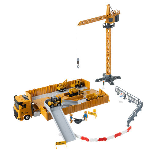 Construction Truck Set with Crane and Accessories