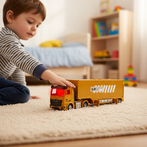 Construction Truck Set with Crane and Accessories