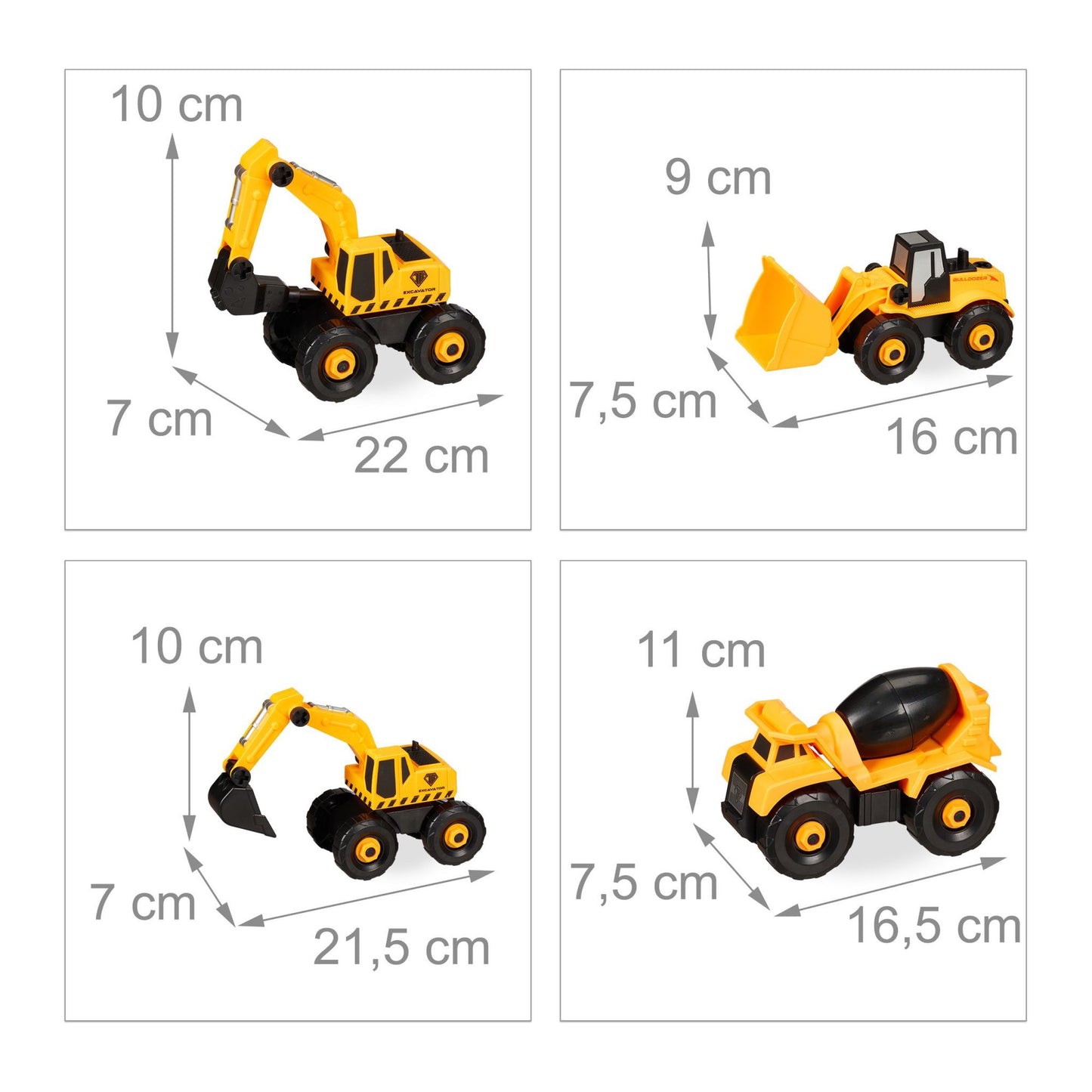 Construction site vehicles for children 6-piece set