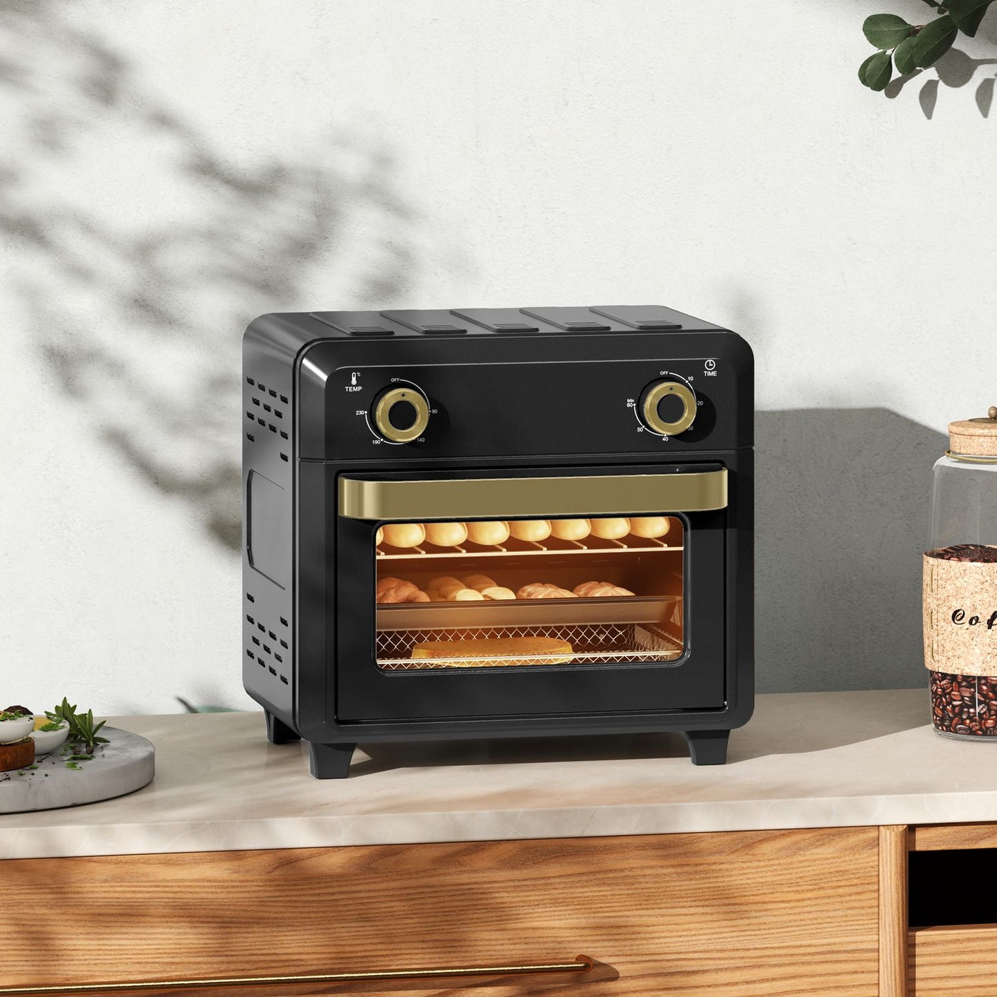 Convection Mini Oven, Air Fryer, Timer, 10L, Black