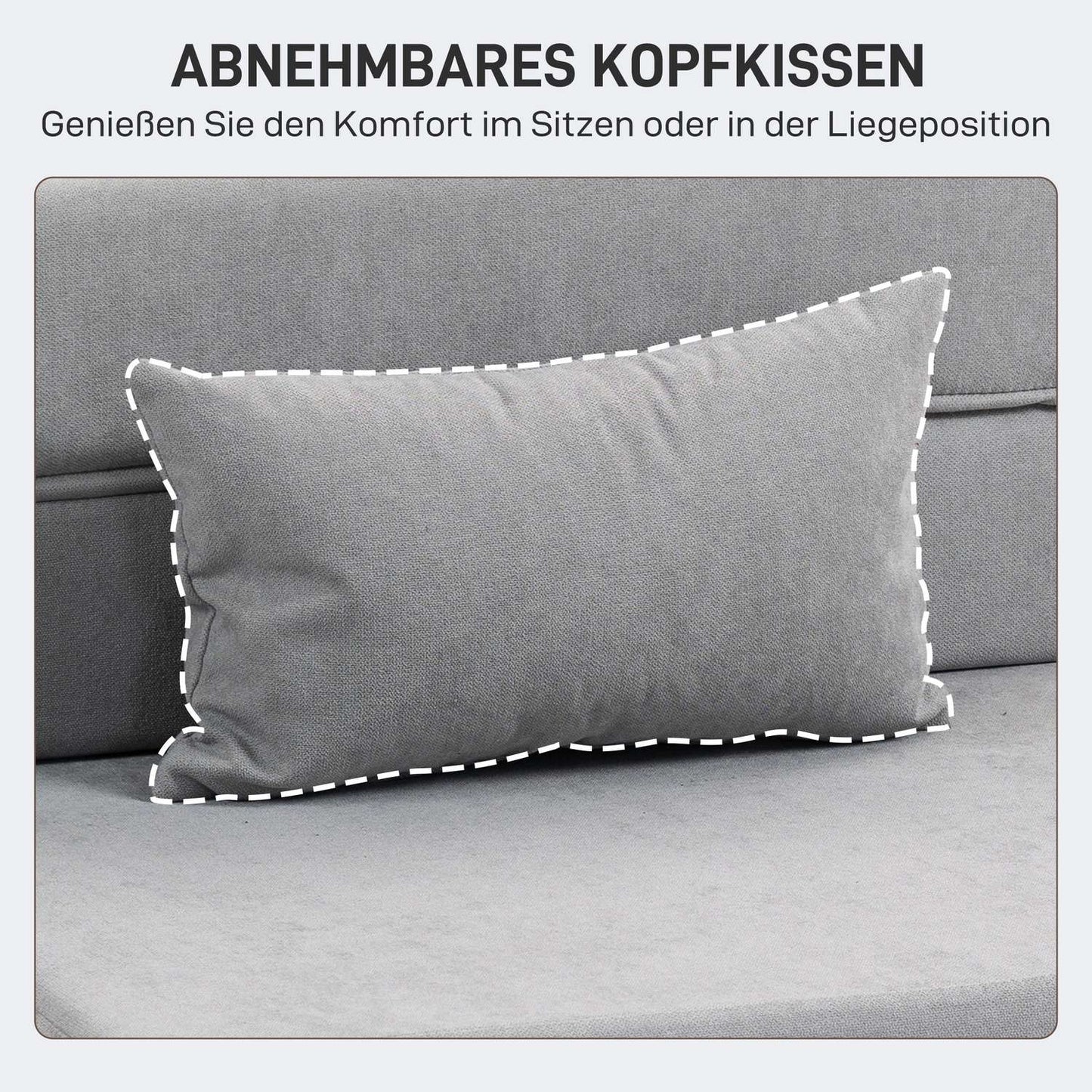 Convertible Floor Sofa Bed – Foam, Light Grey, Includes Pillow