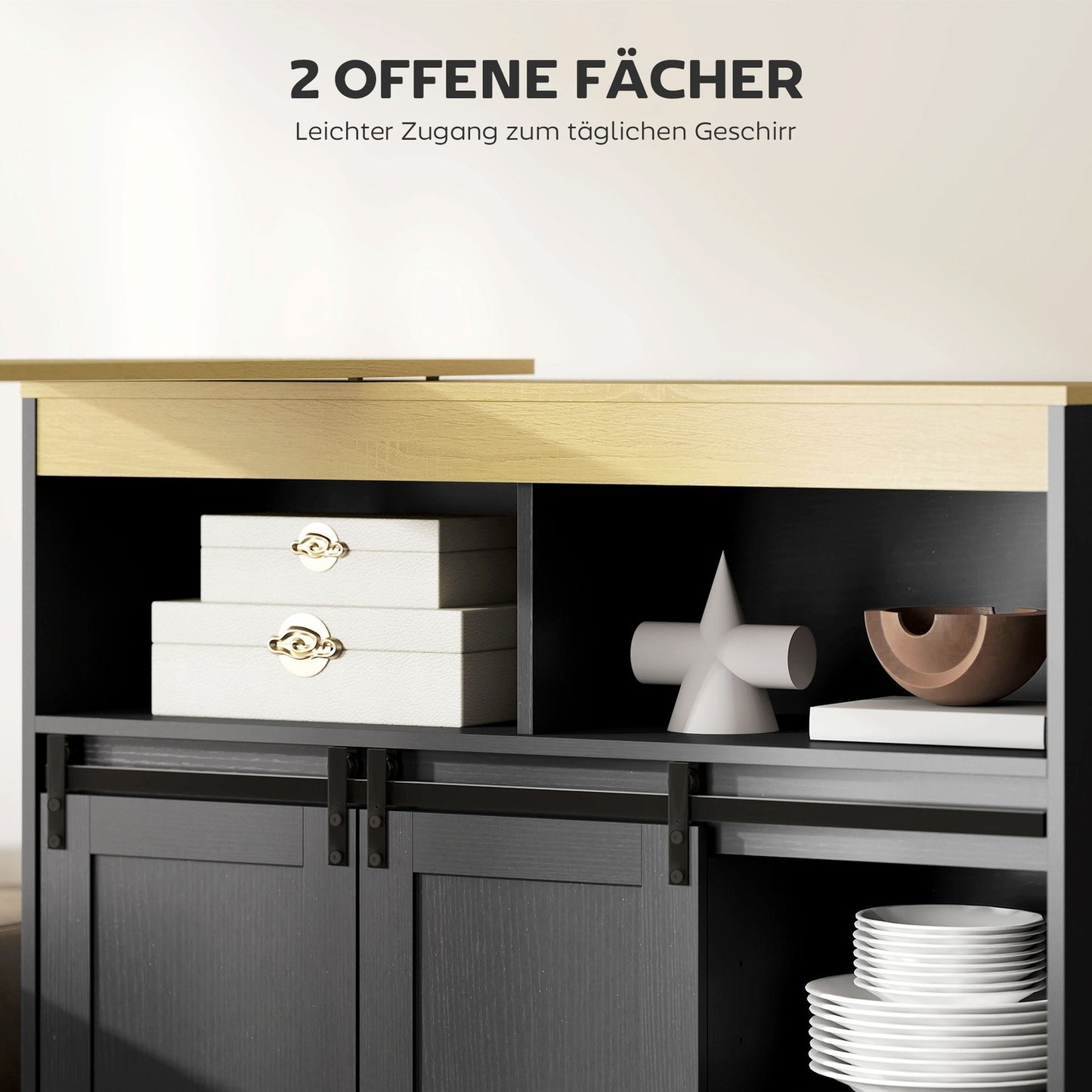 Convertible L-Shaped Bar Table, Black MDF, Ample Storage