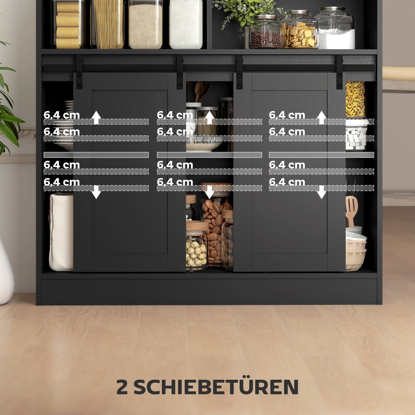 Convertible L-Shaped Bar Table, Black MDF, Ample Storage